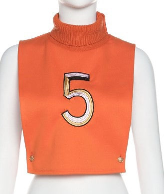 Running numbers# turtleneck crop shirt