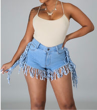 Load image into Gallery viewer, Fringe For You Denim Shorts
